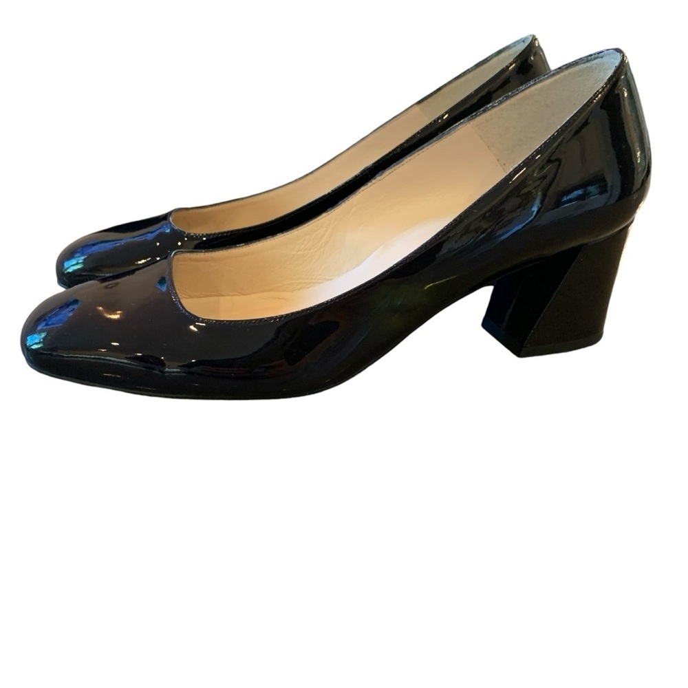 Browns Couture sz 38 Women's Patent Leather Square Toe Flare Block Heels - Picture 6 of 10